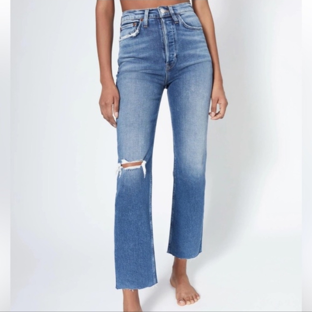 RE/DONE Ultra High Rise Stovepipe Jeans Size 28